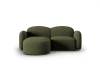 Canapé d'angle gauche 3 places en tissu chenille vert chiné