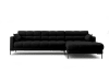 Canapé d'angle droit 5 places en tissu structurel noir