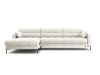 Canapé d'angle gauche 5 places en tissu structurel beige clair