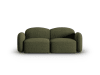 Canapé 2 places en tissu chenille vert chiné