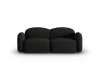 Canapé 2 places en tissu chenille mélange noir