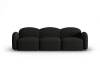 Canapé 3 places en tissu chenille mélange noir