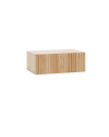Mesita de noche de madera maciza flotante en tono natural de 40x15cm
