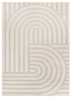 Tapis géométrique de style scandinave avec relief en blanc 160x230 cm