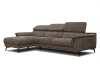 Canapé d'angle gauche 4 places tissu marron foncé