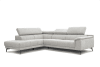 Canapé d'angle gauche 5 places tissu beige