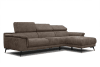 Canapé d'angle droit 4 places tissu marron foncé