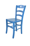 Sedia struttura e seduta in faggio color anilina blu