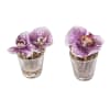 Set de 2 orchidées en illusion d'eau artificielles fuchsias D10