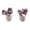 Set de 2 orchidées en illusion d'eau artificielles violettes D10