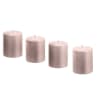 Set de 4 bougies cylindriques roses H5