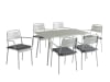 Ensemble table 160 cm et 6 chaises de jardin gris glacier