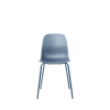 Lot de 4 chaises en plastique et métal bleu