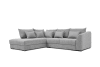 Canapé d'angle gauche 5 places convertible tissu gris moyen