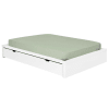 Pack lit avec tiroir et matelas bois massif blanc 120x200 cm
