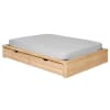 Pack lit avec 2 tiroirs et matelas bois massif hêtre 160x200 cm