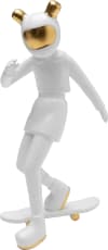Estatuilla astronauta patinador de cerámica esmaltada blanco 33cm