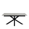 Table à manger extensible 6 à 8 places en céramique et métal - Gris