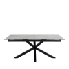 Table à manger extensible 6 à 12 personnes céramique et métal - Gris