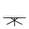 Table à manger extensible 6 à 12 personnes céramique et métal - Blanc