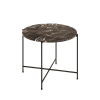 Table d'appoint ronde en marbre D52cm marron