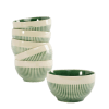 6er-Set Schüssel aus grüner Keramik D14