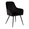 Lot de 2 fauteuils repas 65x57x87 cm en velours noir - NYLA