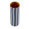 Vase cylindrique à rayures bleu grand modèle 24cm