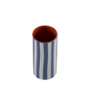 Vase cylindrique à rayures bleu modèle medium 18cm