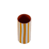 Vase cylindrique à rayures orange modèle medium 18cm
