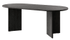 Ovaler Esstisch für 6-8 Personen, schwarze Holzoptik, 204x90 cm