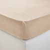 Drap Housse en lin beige 140x200 cm