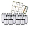 Lot De 12 Bocaux En Verre 140 Ml Avec Couvercle Métal - Parfaits Pour Confitures, Desserts - + Étiqettes