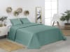 Colcha + fundas cojines 100% pes belmonte cama 150 aqua 250x260cm