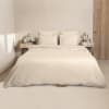 Funda nórdica y funda de almohada algodón beige grisaceo 135x200