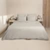 Funda nórdica y funda de almohada algodón gris perla 135x200