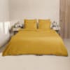 Funda nórdica y funda de almohada algodón mostaza 155x220