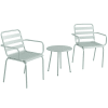 Salon de jardin bistro 2 places 3 pcs table basse chaises empilables