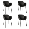 Lot de 4 fauteuils de table extérieur en polypropylène noir