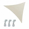 Toldo vela parasol triangular impermeable 3,6x3,6x3,6 en blanco crema