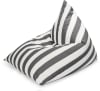 Pouf d'extérieur rayé anthracite et blanc 110x115x93