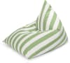 Pouf d'extérieur rayé vert et blanc 110x115x90