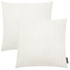 Housses de coussin velours côtelé ivoire - Lot de 2 - 45x45