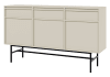 Buffet à trois portes avec tiroirs et cadre grège 154x39 cm