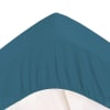 Drap-housse grand bonnet 160x200x32 bleu canard en coton