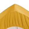 Drap-housse grand bonnet 180x200x32 jaune ocre en coton