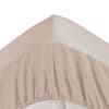 Drap-housse grand bonnet 160x200x32 beige sable en coton