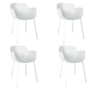 Lot de 4 fauteuils de table en polypropylène blanc