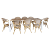 Ensemble de jardin table polywood blanc et fauteuil 8 places