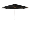 Sonnenschirm aus Holz aus Bambus, Polyester, Metall, schwarz